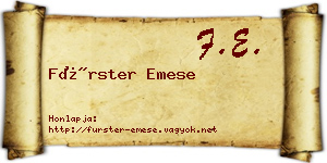 Fürster Emese névjegykártya